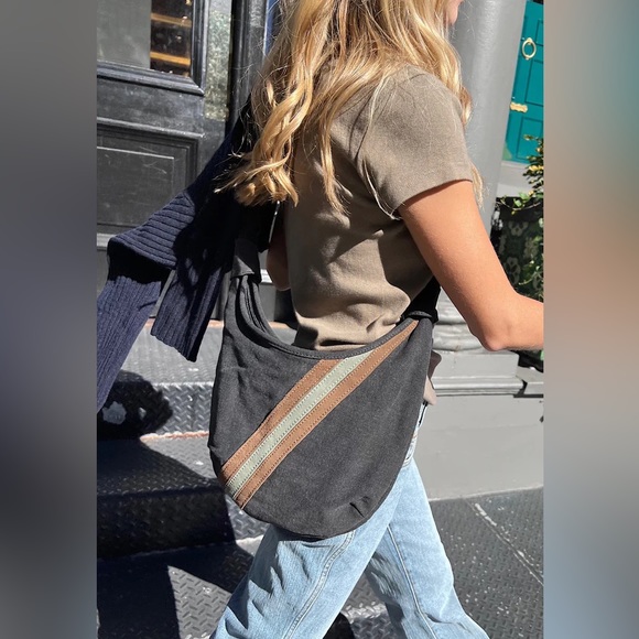 Brandy Melville Bags Brandy Melville Faded Black Striped Canvas